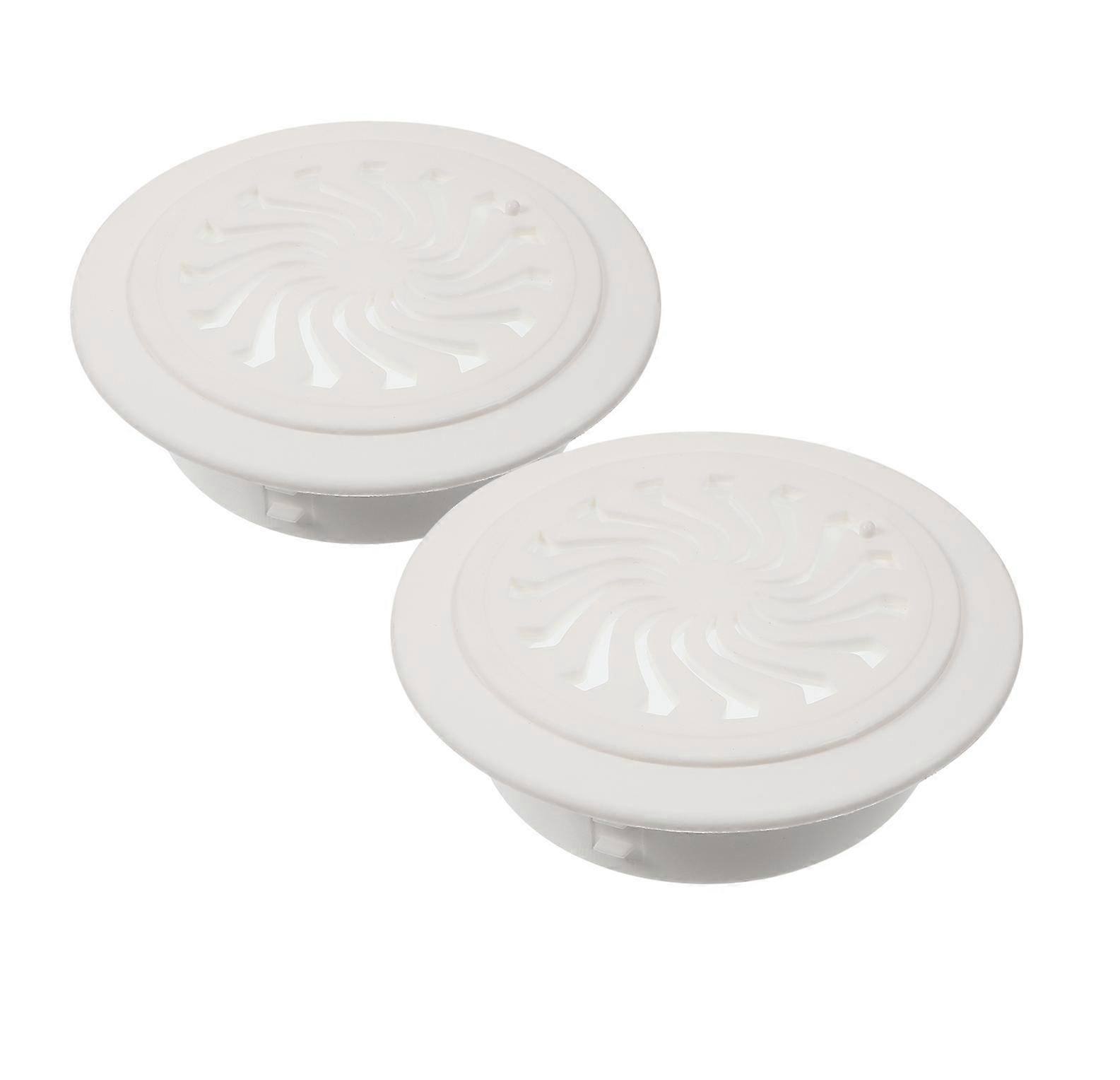 Air Conditioner Vent Cap Wall Hole Covers 13x13cm Round Shape White Color 2Pcs Simple Structure