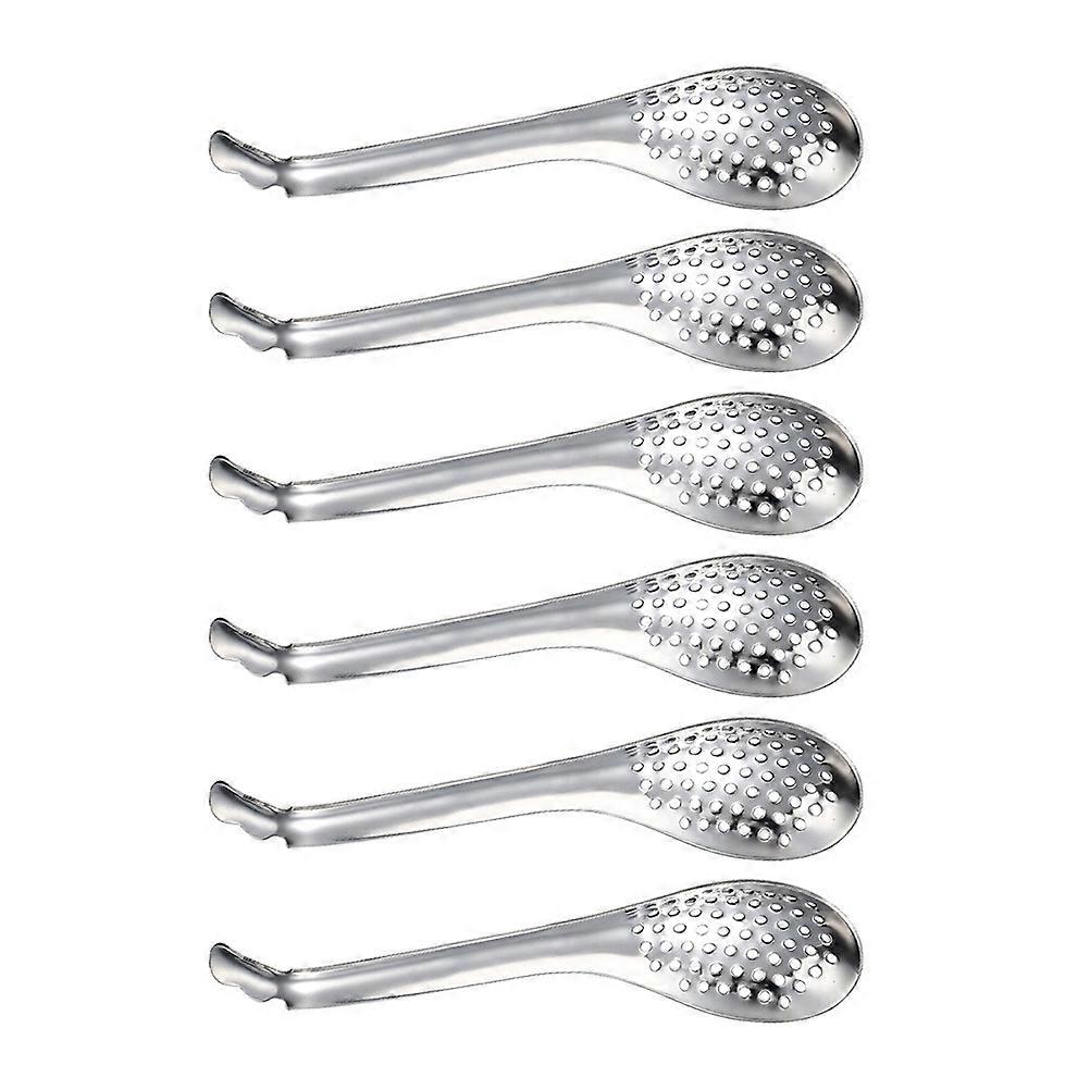 Serving Spoons for Buffet Salad Filter Spoon Silver 16.50X4.00X0.50CM 6Pcs