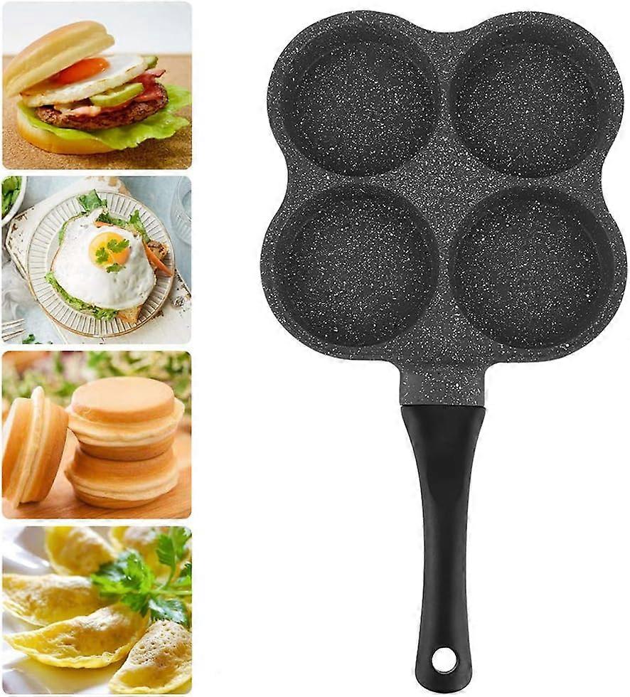 4-otworowa patelnia do jajek, patelnia do naleśników, aluminiowa nieprzywierająca patelnia do naleśników Egg F