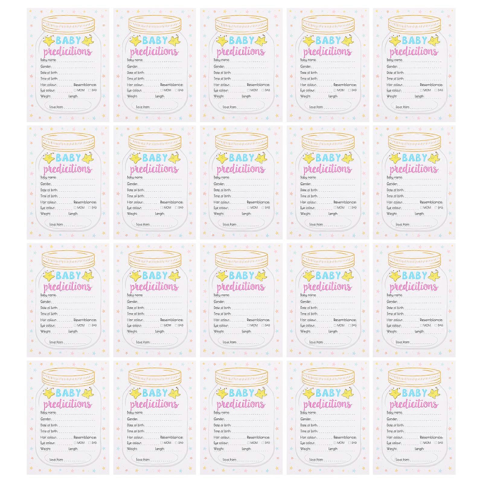 Baby Shower Prediction Cards with Advice for Party Games 5 Sets Assorted Color