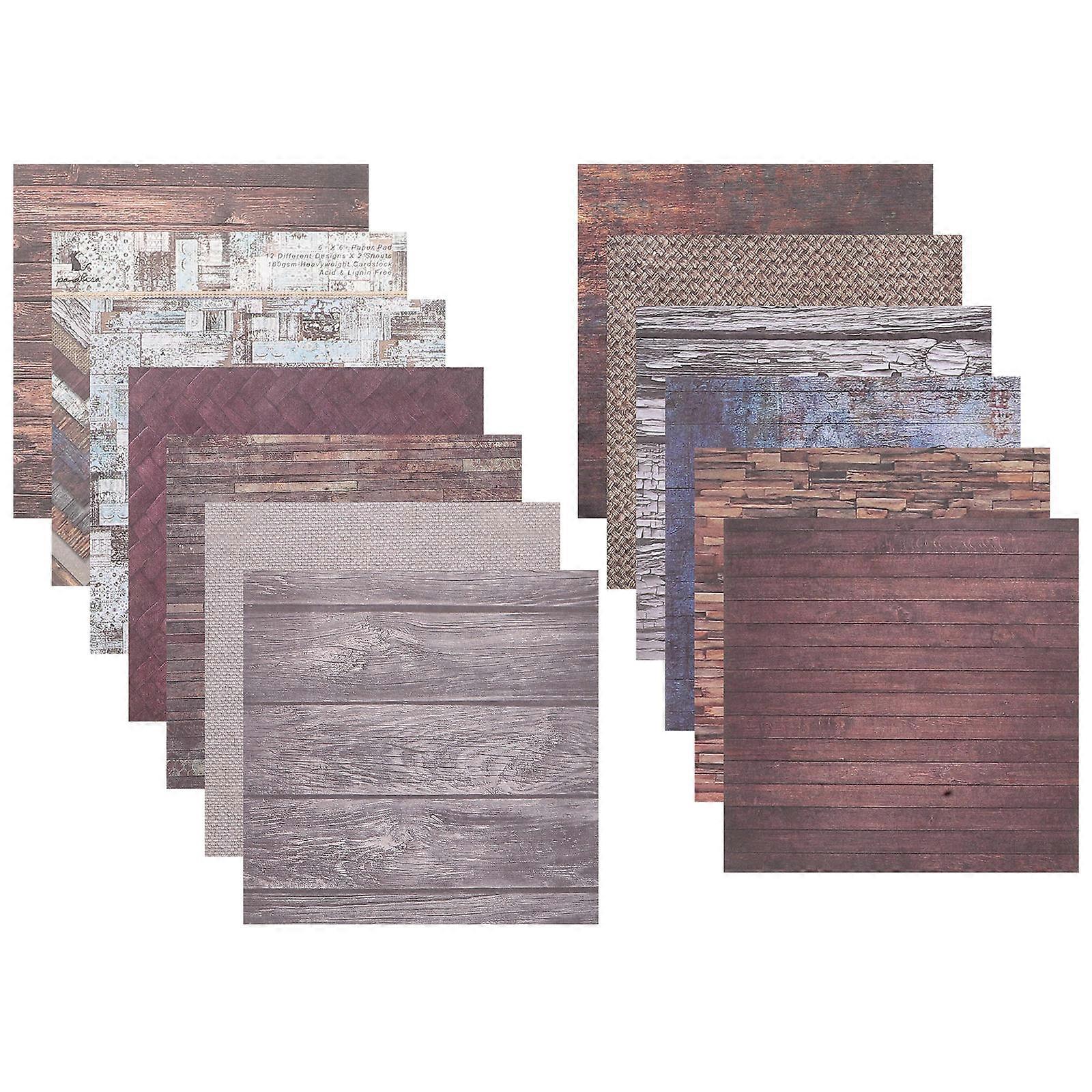 Texture Scrapbook Paper Diy Material Papers For Artists Assorted Color 15.2X15.2Cm Decorative Paper 24 Sheets