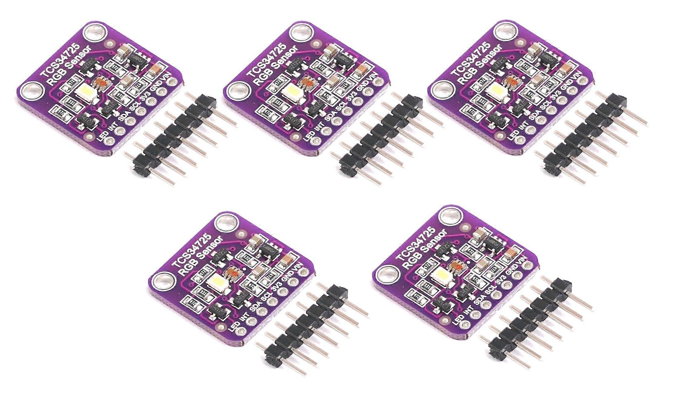TCS34725 RGB Color Sensor Development Board 5pcs CJMCU-34725 Module with I2C Interface and 16-Bit Color Resolution