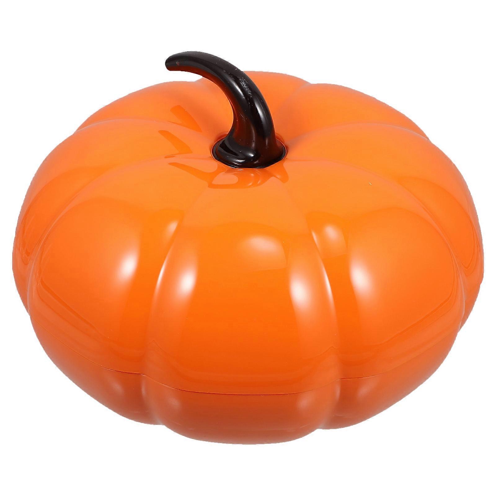 Pumpkin Shaped Snack Box Container Orange 20.5X20.5X13CM Multi-functional Design 1Pack