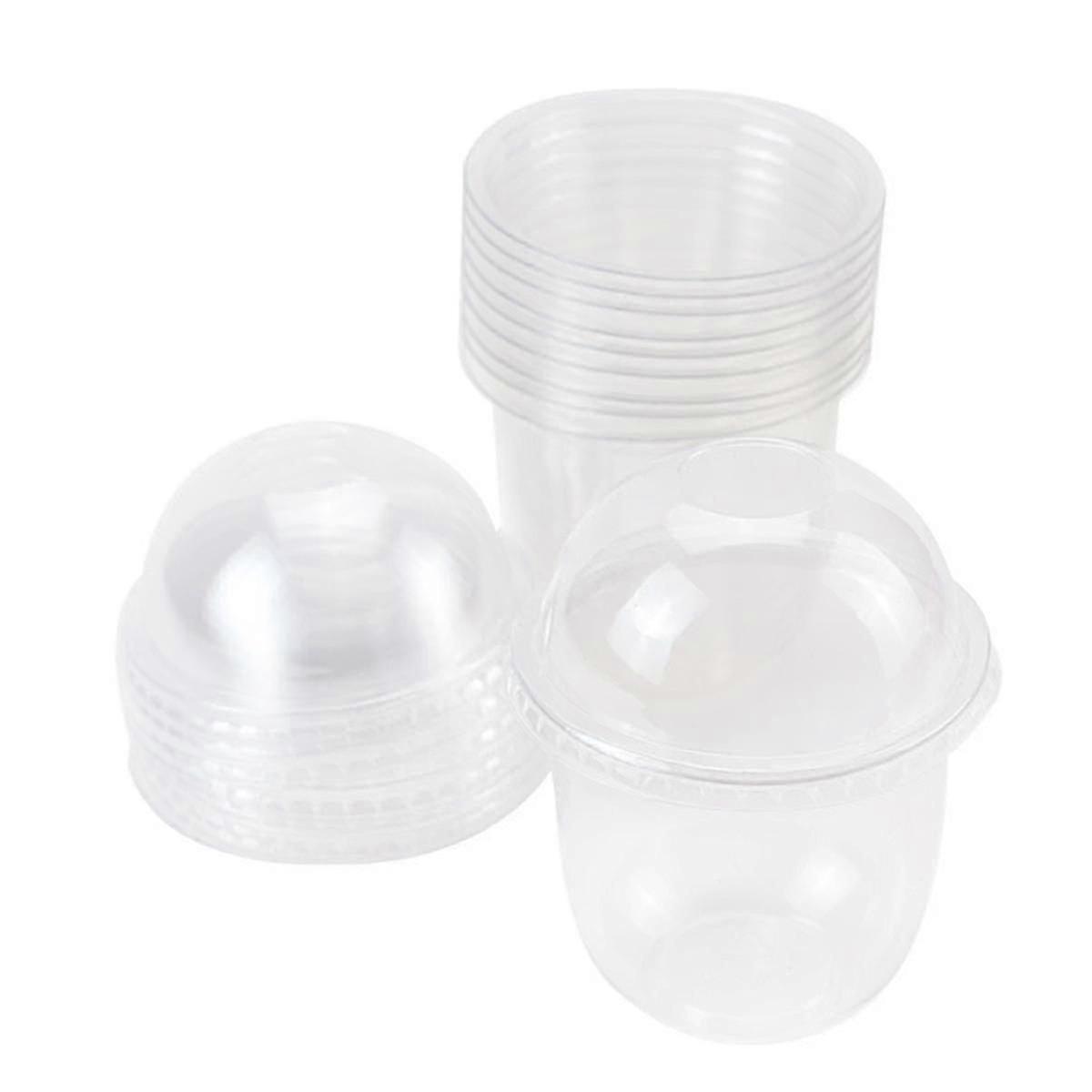 100PCS 360ML Disposable Dessert Cups with Lids, Plastic Pudding Cups, Ice Cream Bowls, Soup Containers, Sundae Dishes