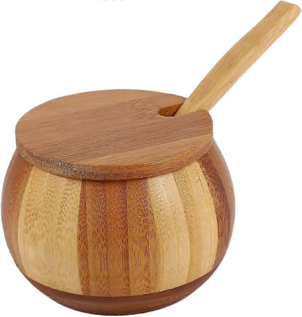 Bamboo Salt Shaker with Lid for Kitchen Spices