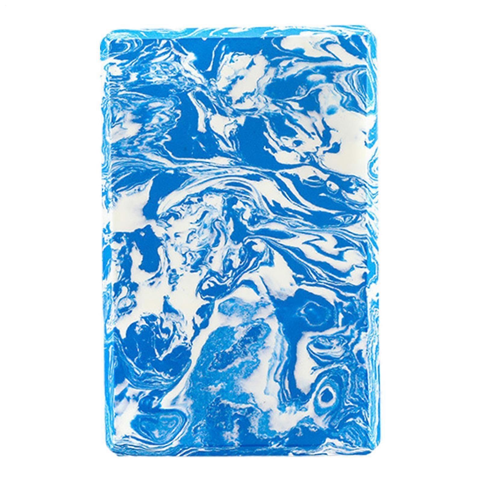 Pilates block, EVA yoga support block, comfortable texture, nonslip, accessory for stability, balance, support, deep stretching, blue B