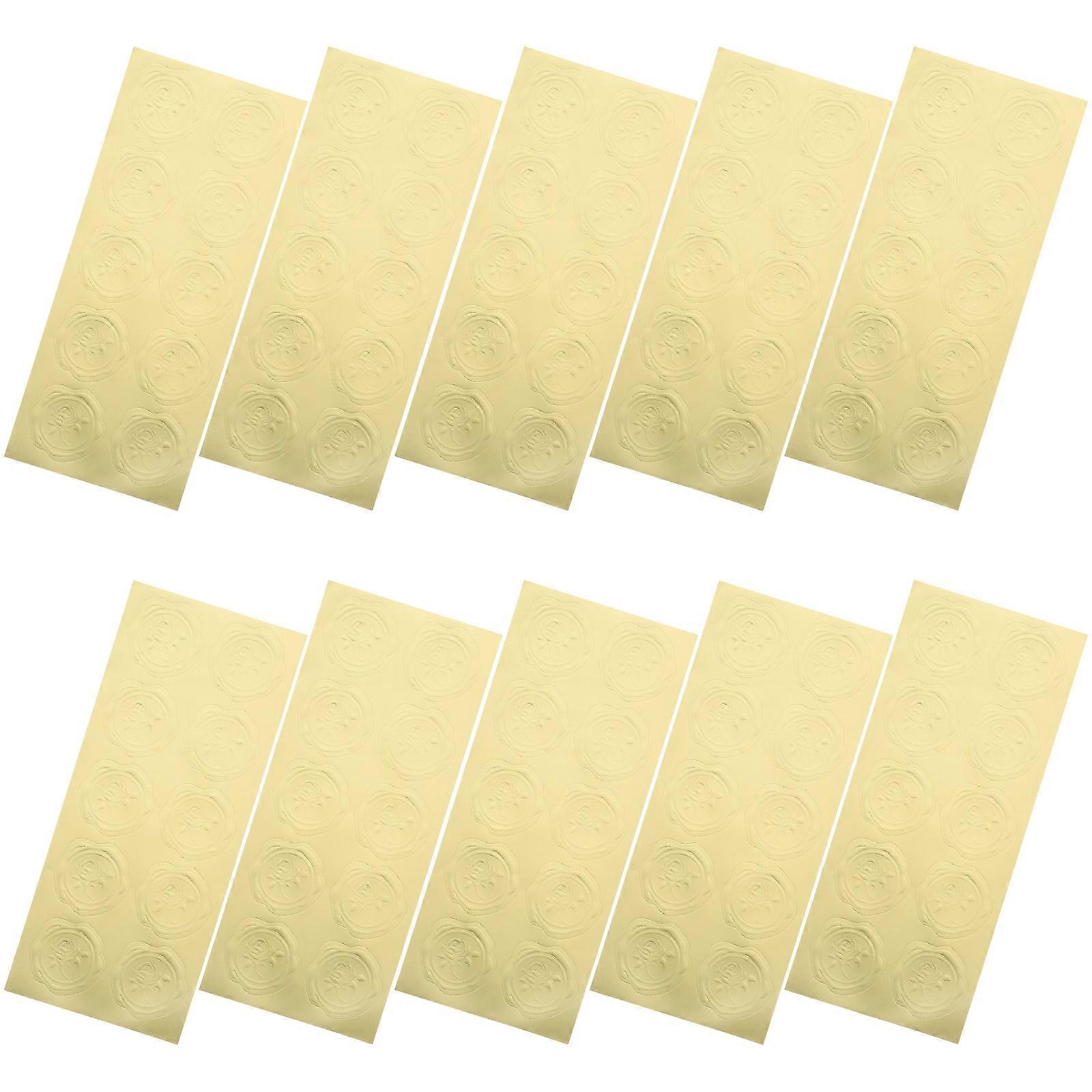 Multi-Function Gift Stickers For DIY Craft Projects Golden Color Square Shape 10 Sheets