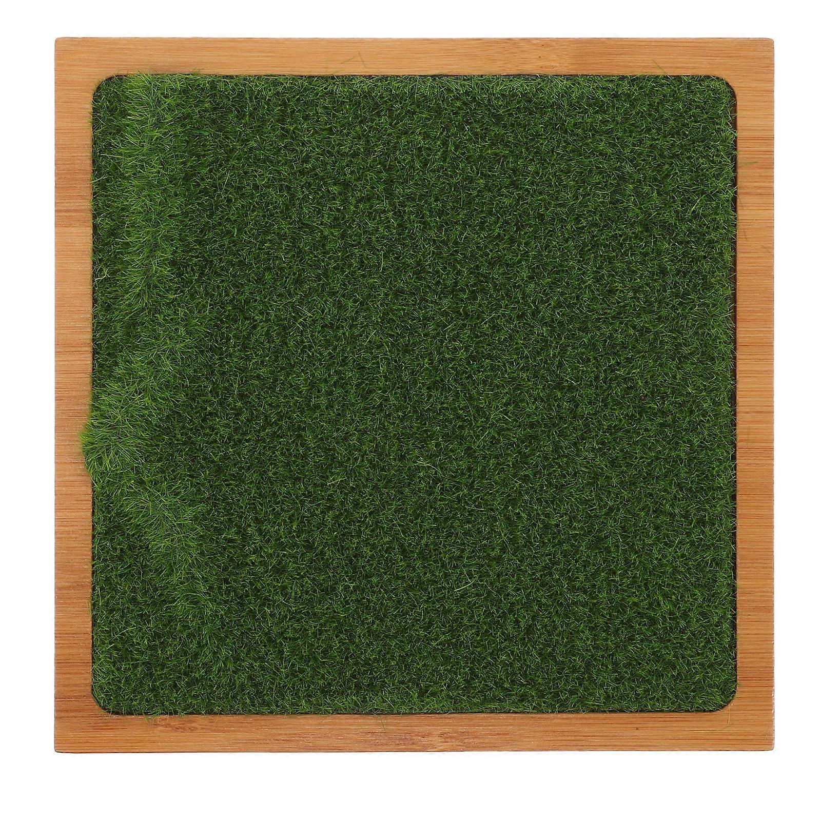 Durable Artificial Grass Display Stand Desktop Riser for Figures Jewelry Sturdy Square Organizer for Home Shop Use