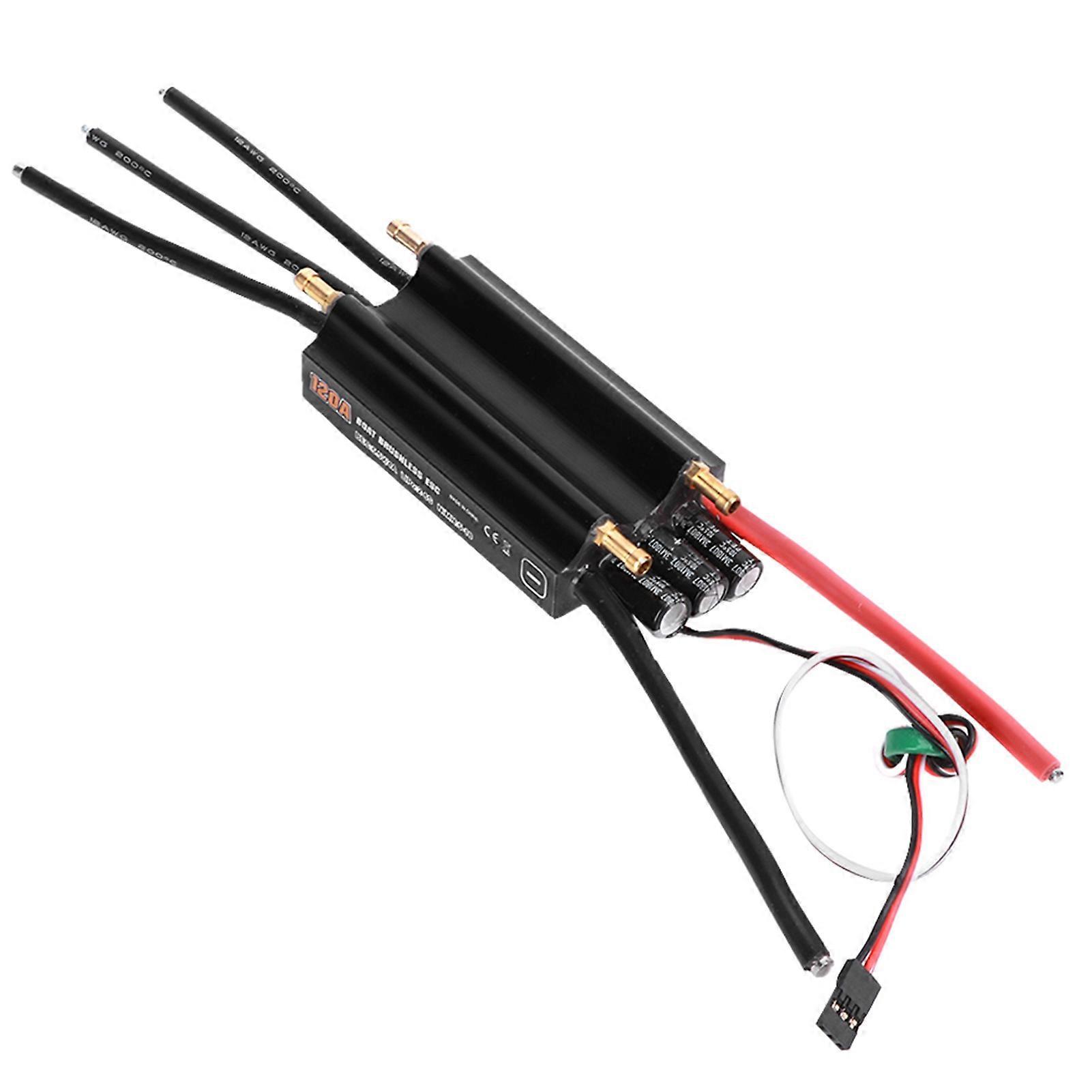120A RC Boat Waterproof Brushless ESC Electronic Speed Controller Accessory for RC Boat