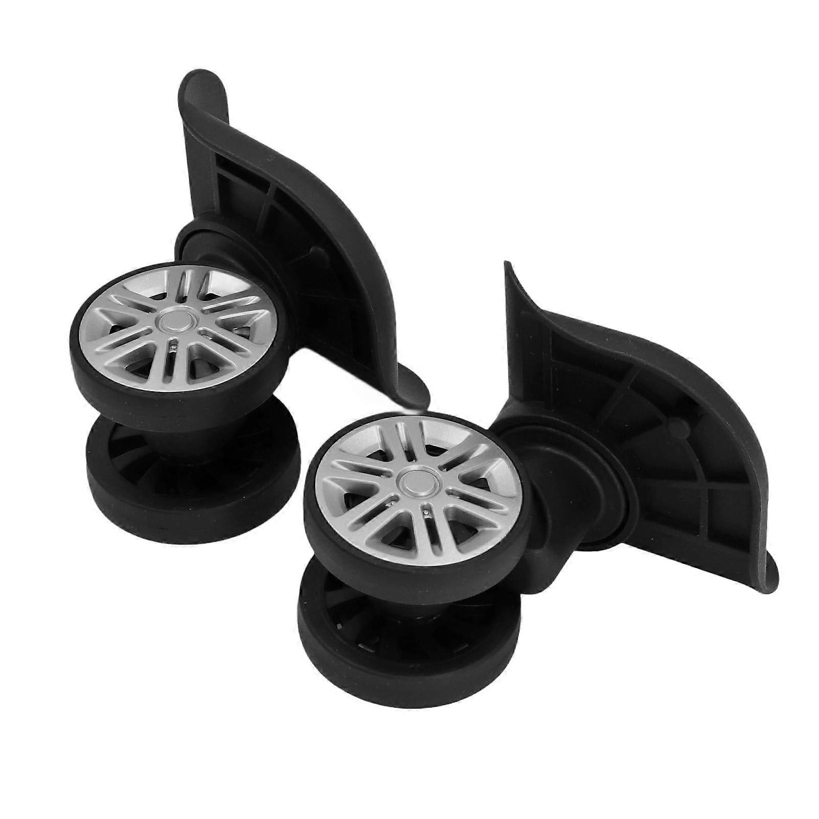 Black ABS Luggage Wheels Replacement, 2 Pack, Quiet Rolling Design, Easy Installation for Suitcases and Trolley Repair