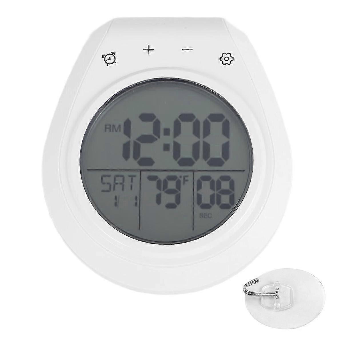 Digital Shower Clock Waterproof, Bathroom Timer Clock, Digital Kitchen Wall Clock, LCD Display, 12/2 Edition 0703