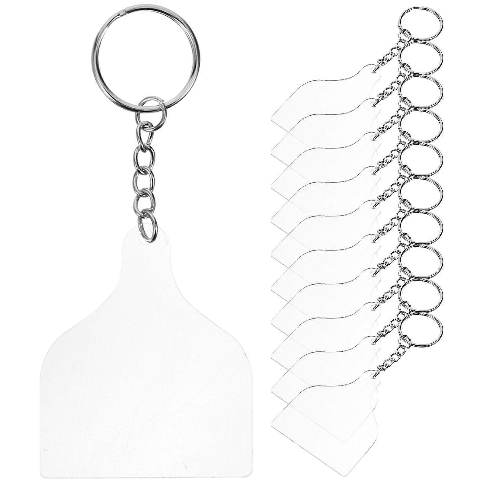 Clear Acrylic Keychain Blanks for DIY Decoration 30Sets Bulk Pack