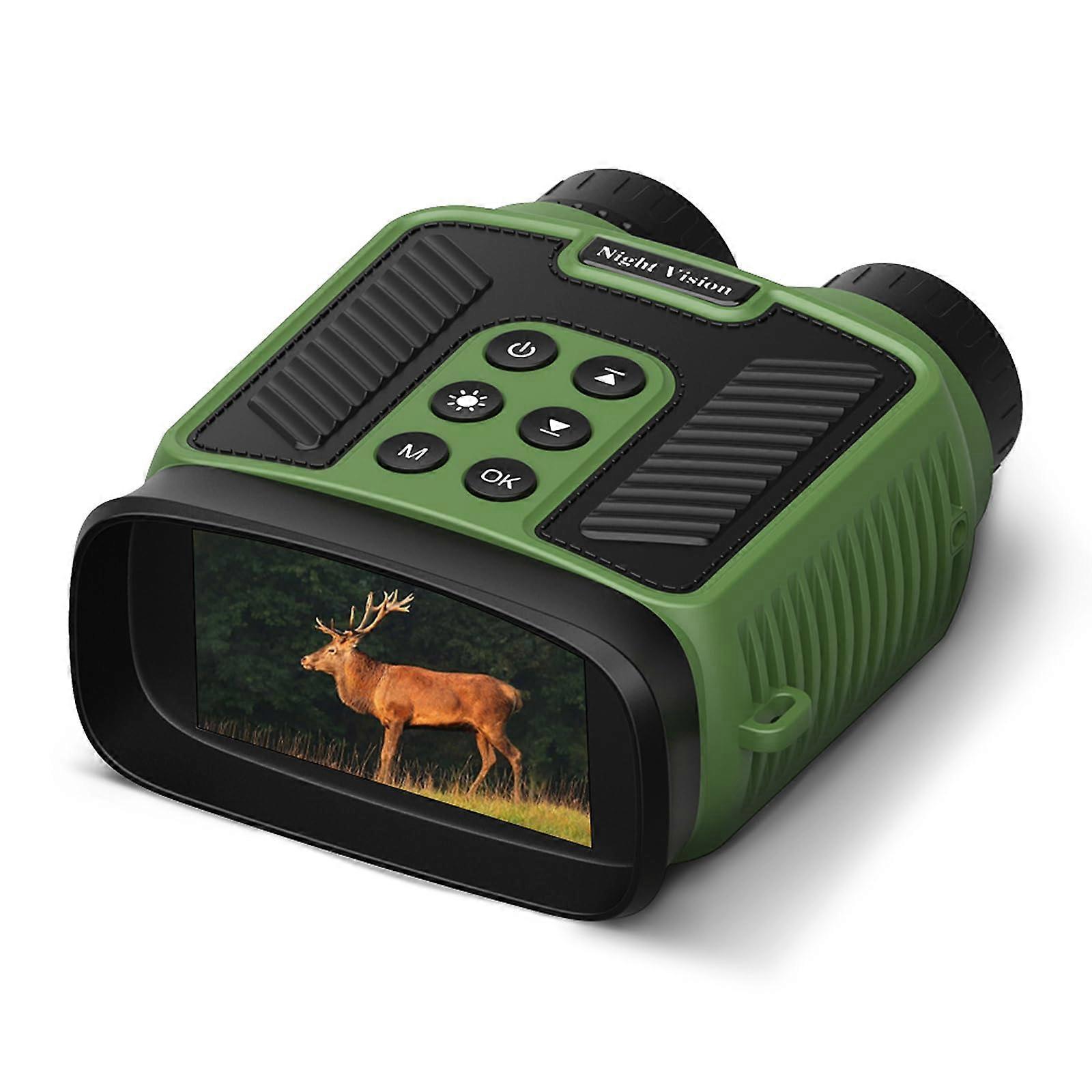 Compact Night Vision Binoculars for Adults with Infrared Lightweight Digital Camera with 10x Optical Zoom and 2.5K UHD Video Resolution Green