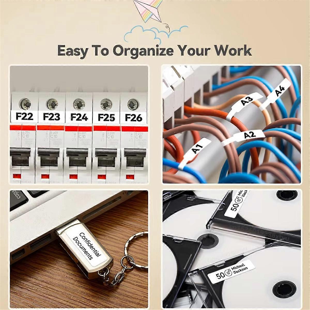Portable Label Maker P12 Wireless Bluetooth Continuous Label Printer Label Maker Machine for Storage Office Home,C