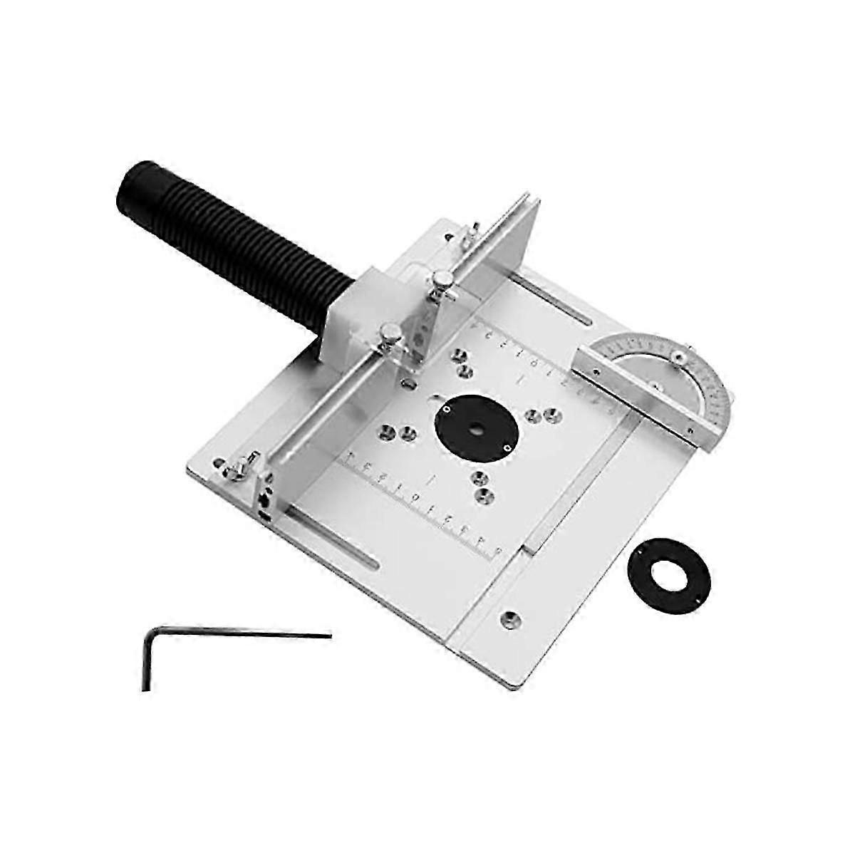 Aluminiumslegering Router Table Insert Plate, High -Precision Trebearbeiding Router Plate, med Transparen