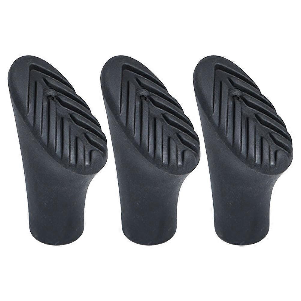 Black Rubber Tip Cover for Trekking Poles with Antislip Design for Outdoor Use