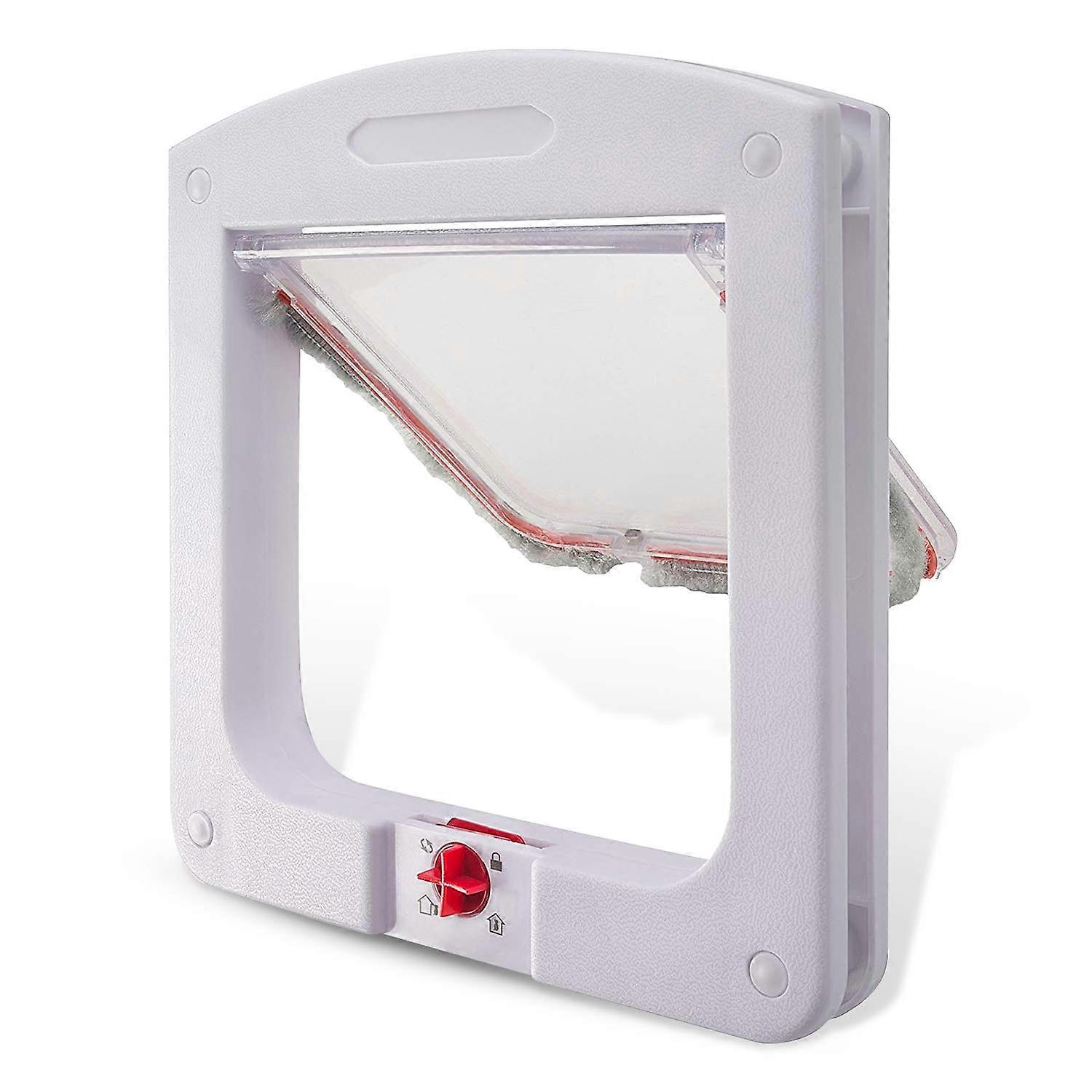 Cat Flap Dog Flap Pet Flap Manual 4 Closure Options for Cat and Dog Easy Assembly White