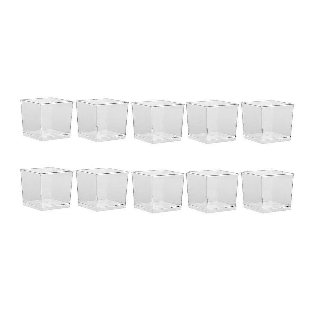 50pcs Einweg-Puddingbecher Eiscreme Plastikbecher Transparente Dessertbecher