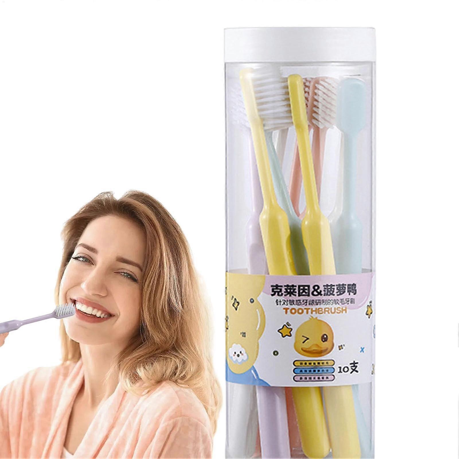 Toothbrush For Family - Travel, Soft Bristles, Compact, Colorful, Round Handle, Family Set, Men's Bath Accessory