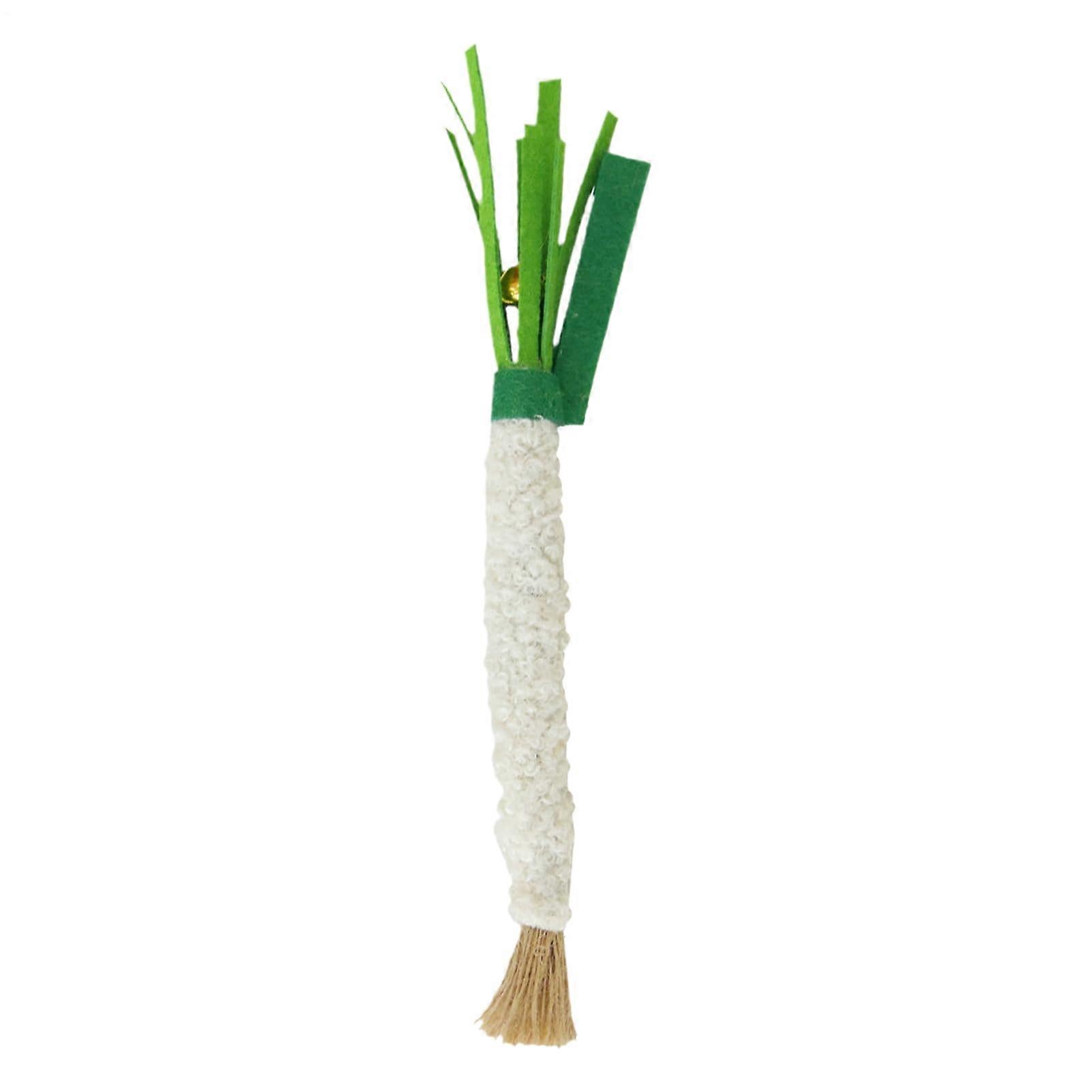 Chew Toys for Cats, Scallion-Shaped Felt Biting Toy, 22 cm Bite-Resistant Interactive Teeth Cleaning Accessory