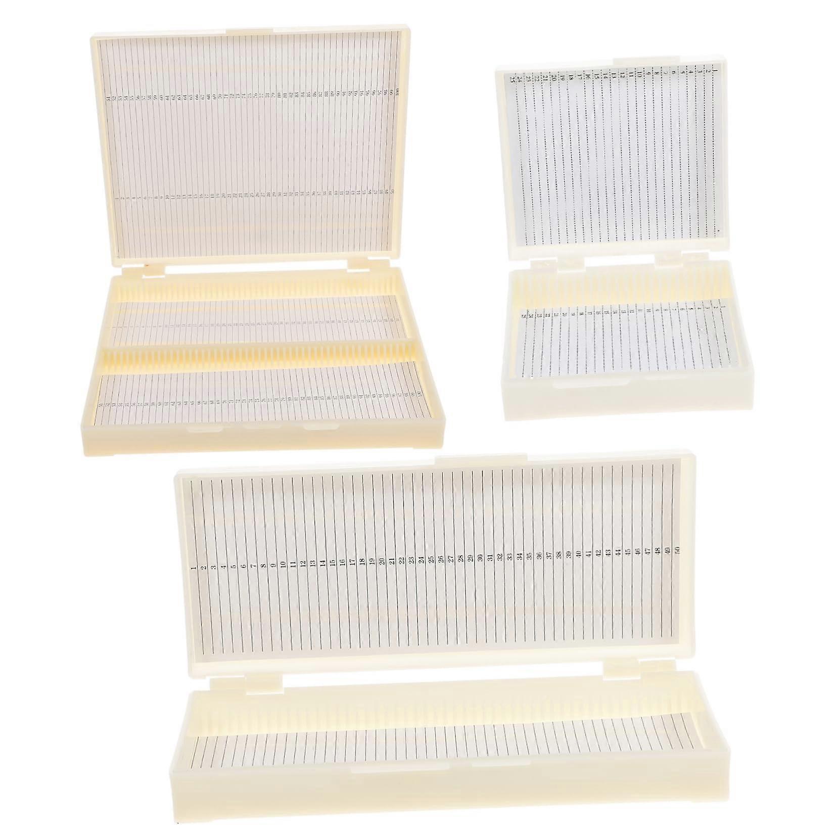 Pack of 3 Double Row Slide Holder for Microscope Slides ABS White