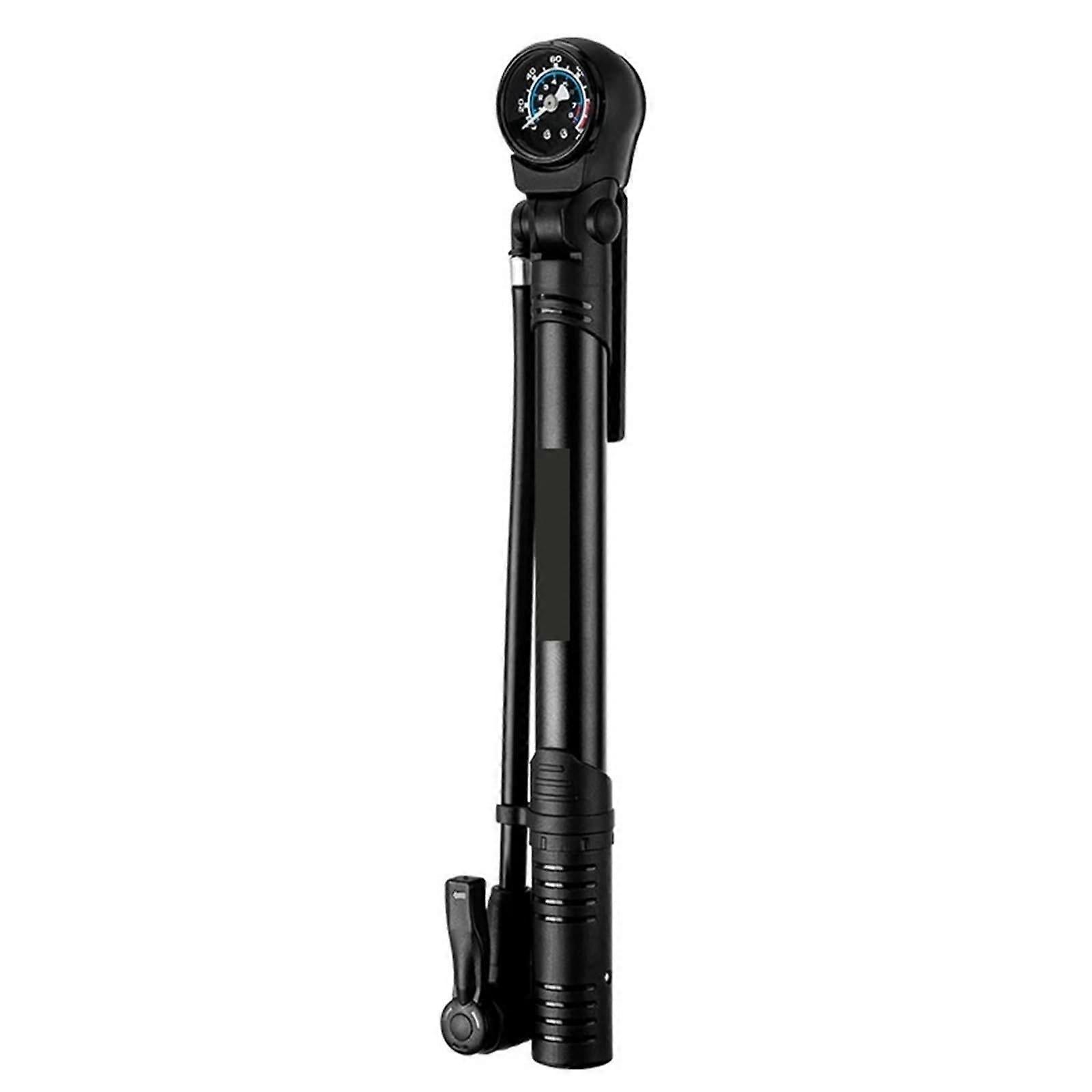 Bicycle Pump 120 PSI Portable Hand Pump With Manometer For MTB And Road Bikes All Valve Types Black