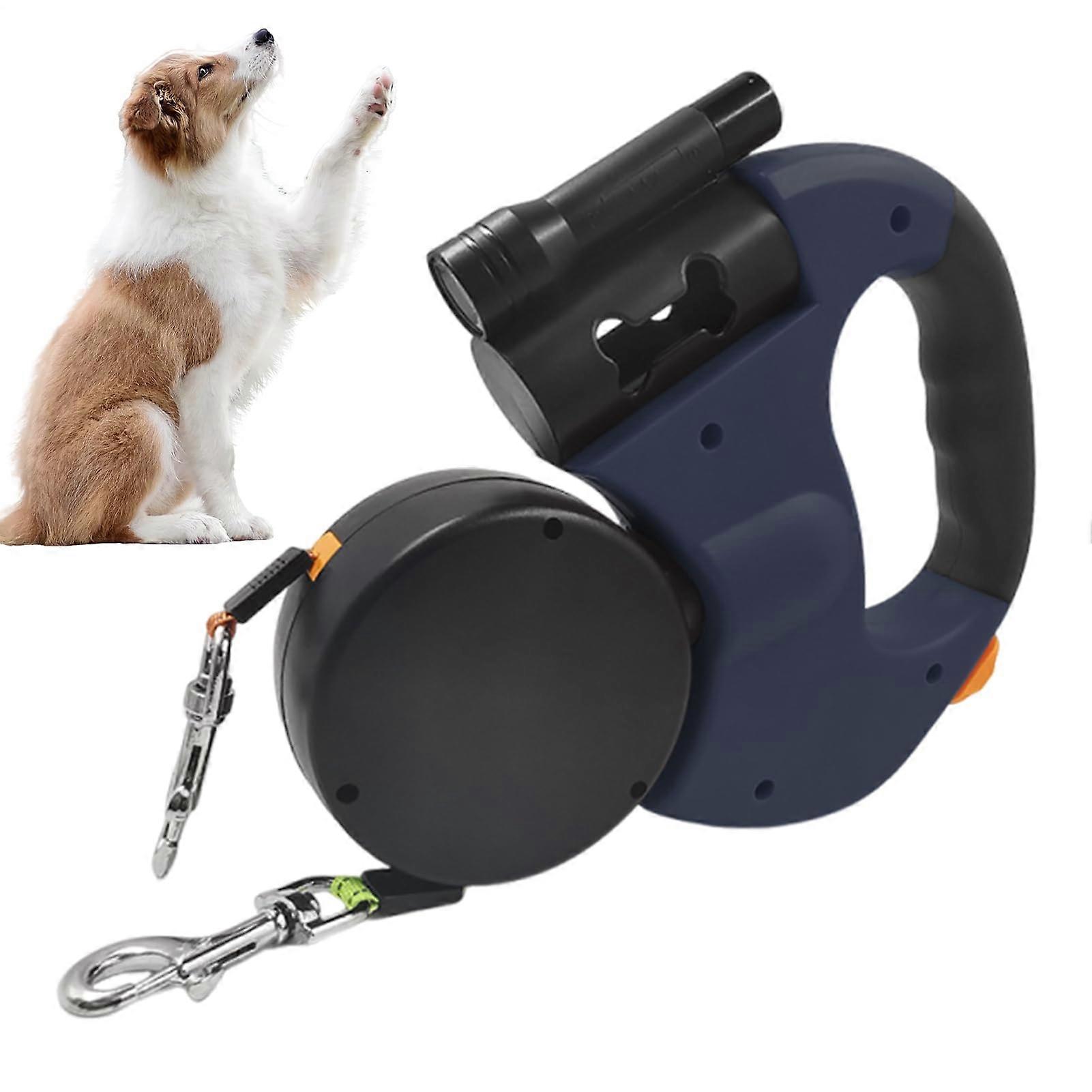 Retractable Dog Lead for Small Medium Large Dogs - High Performance Conductive Material, Non-Slip Handle, Quick Lock Brake, Blue