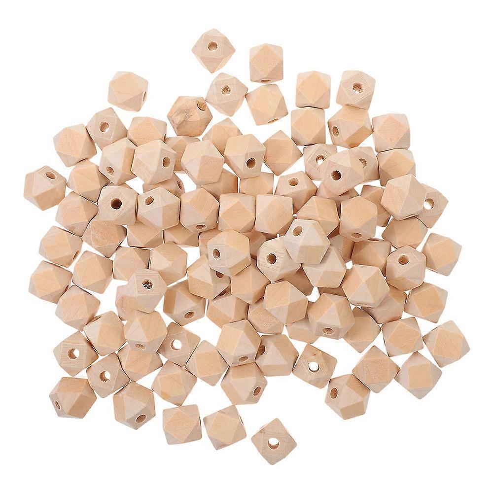 Cute Beads for Jewelry Making Wood Beads Diy Enthusiasts Handmade Crafts Khaki Octagonal Bracelet Making Wooden Beads 50Pcs