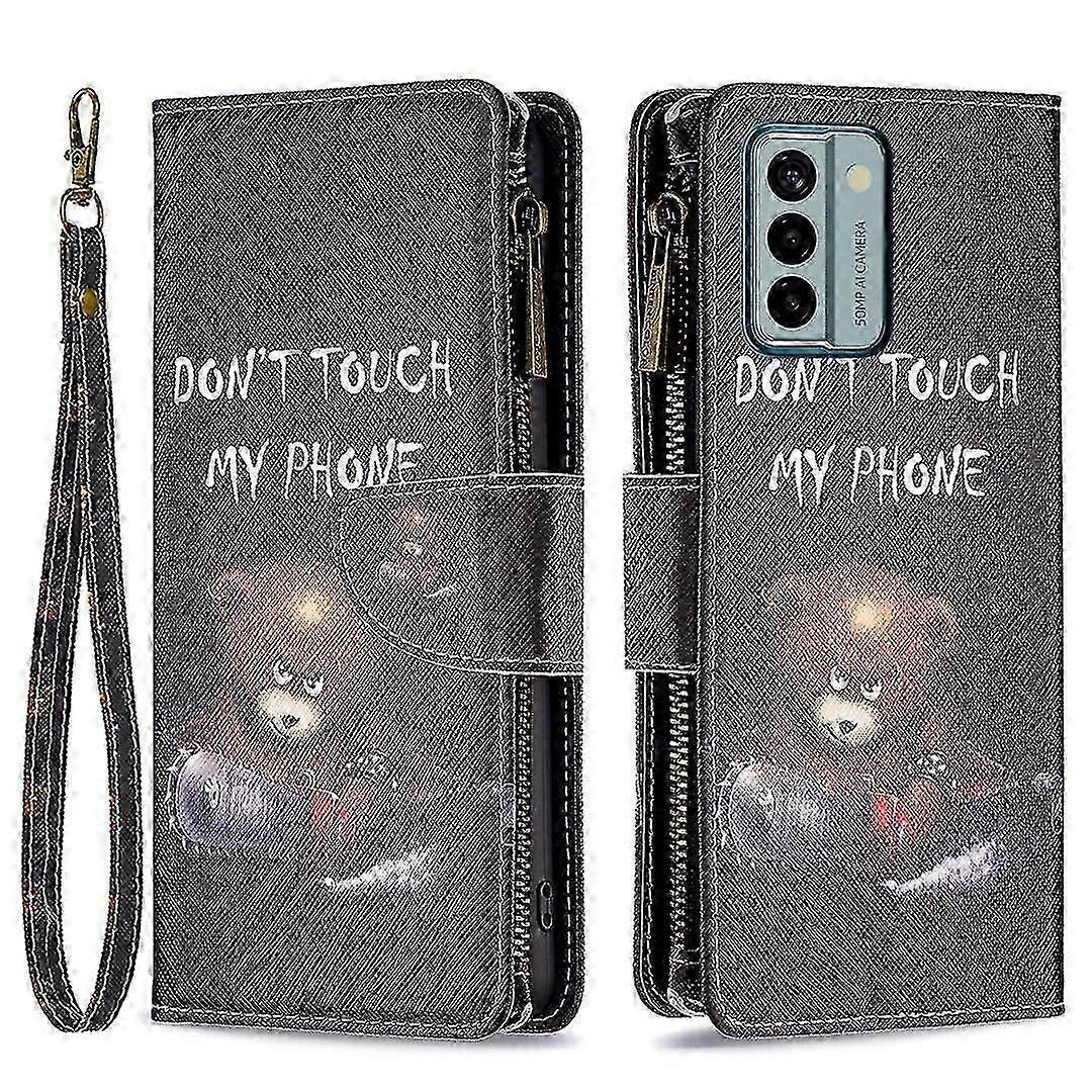 For Nokia G22 Bf03 Zipper Pocket Leather Phone Case Pattern Printing Wallet Folding Stand Cover