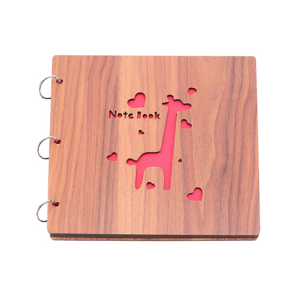 Scrapbook Supplies Wooden Photo Album Diy Handmade Memory Preservation For Baby Anniversary Brown 28.5x28.5cm 1Pack