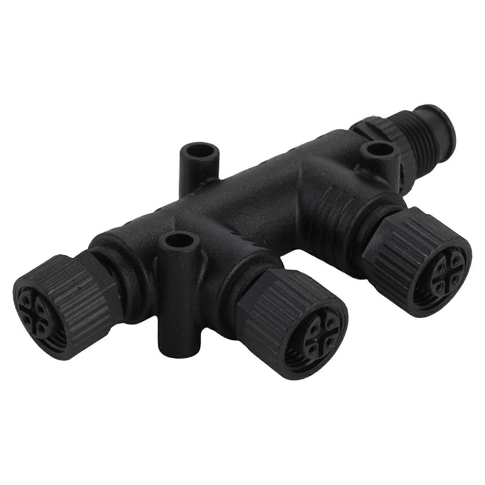 Replacement T Connector 4 Port M12 Thread for NMEA 2000 Networks T-Connector Universal Multi Port Connector Multicolor