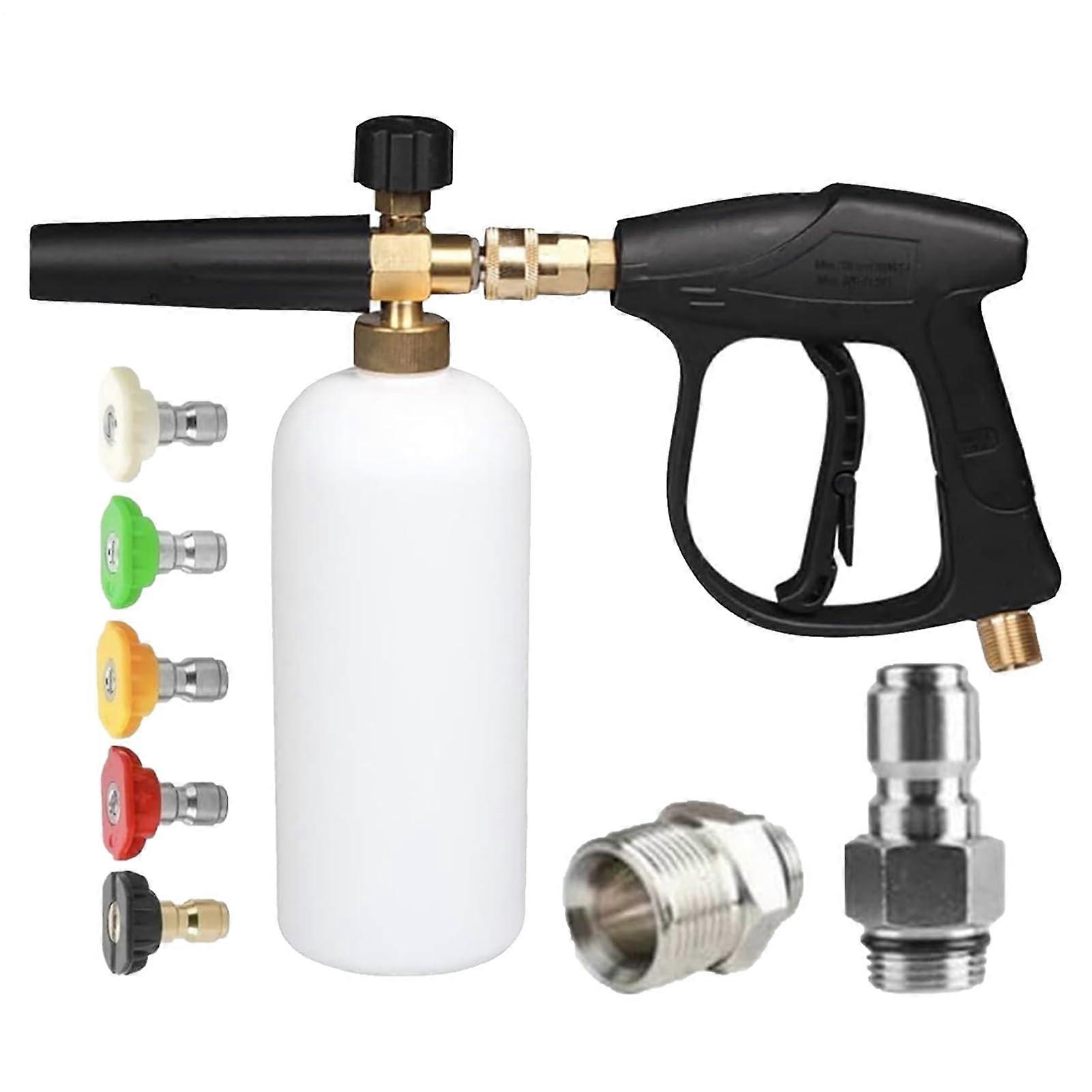 Schneeschaumschlauch - Adjustable Foam Lance with Quick Connect for Pressure Washer | 5 Nozzle Foam Spray Gun for Car Wash