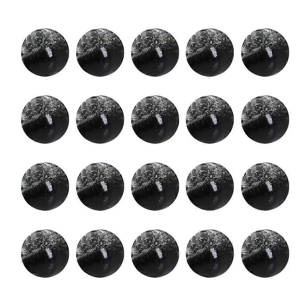 Craft Beads with Holes Black Glass Agate Stone Round Shape for DIY Enthusiasts 50Set
