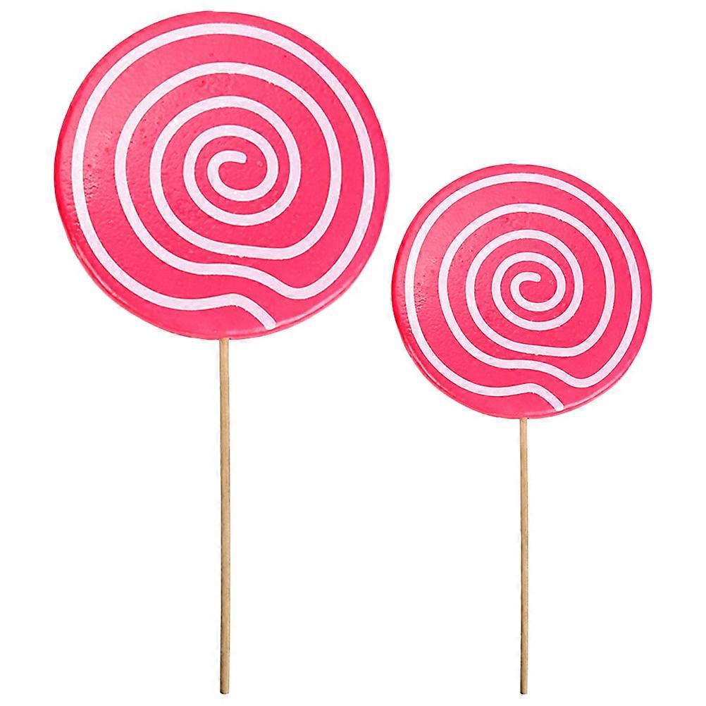 2pcs Realistic Lollipop Props for Photography Fine Craftsmanship Candy Models for Weddings, Parties, and Decorative Use Safe & Decorative Red