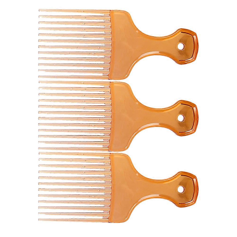 3PCS Scalp Massage Comb for Portable Styling and Hair Care Plastic Brush with Hanging Hole Yellow
