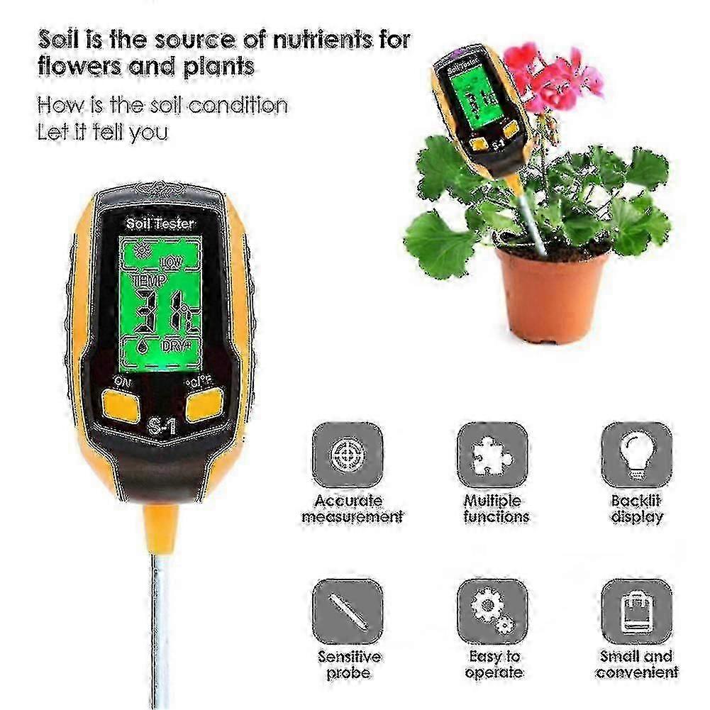 5 In 1 Flower Pot Soil Tester Ph Detector Moisture/light/ph/temperature