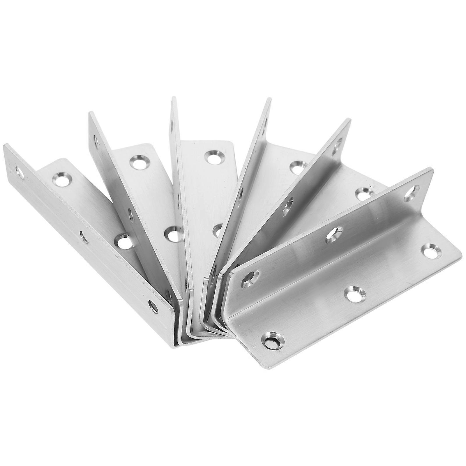 Hemoton 6pcs Corner Braces L Shaped Brackets for Furniture Table Joints Bed Cabinet Fasteners Flat Braces