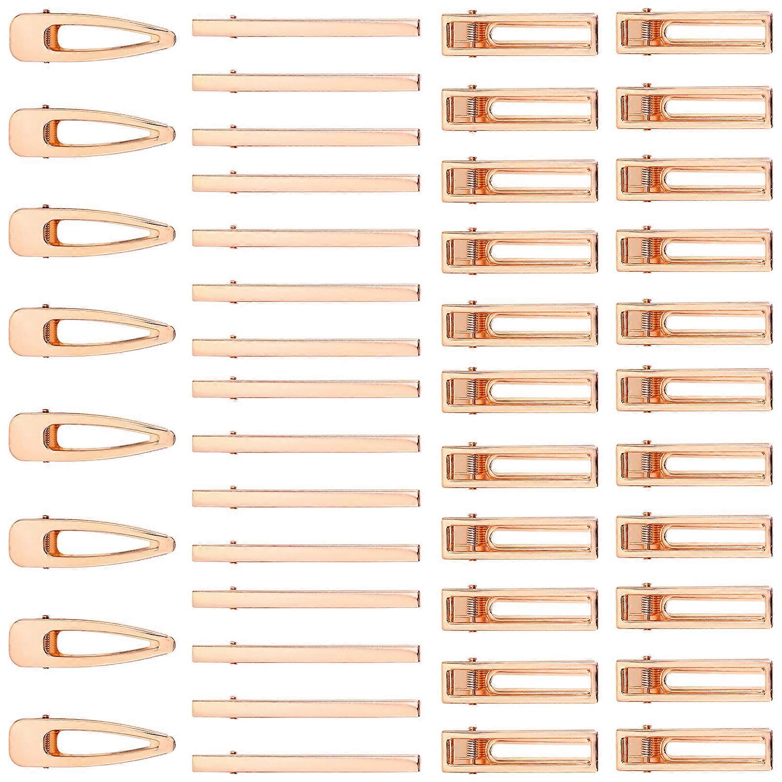 Craft Hair Barrettes Rectangular Shape Home Use Hair Styling 6x1.5cm 50Pcs