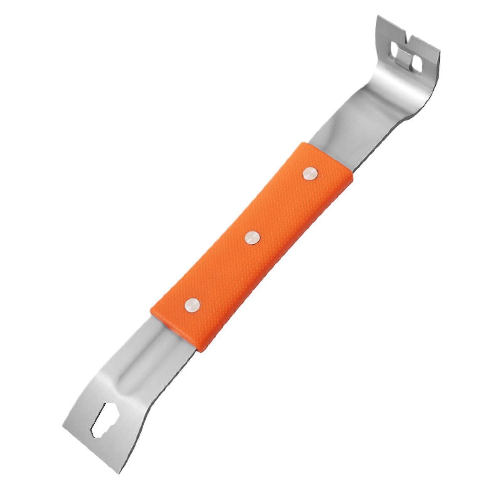 Heavy-Duty Pry Bar and Nail Puller for DIY Projects | Durable Nail Remover for Woodwork, Construction, Roofing, and Demolition - Orange