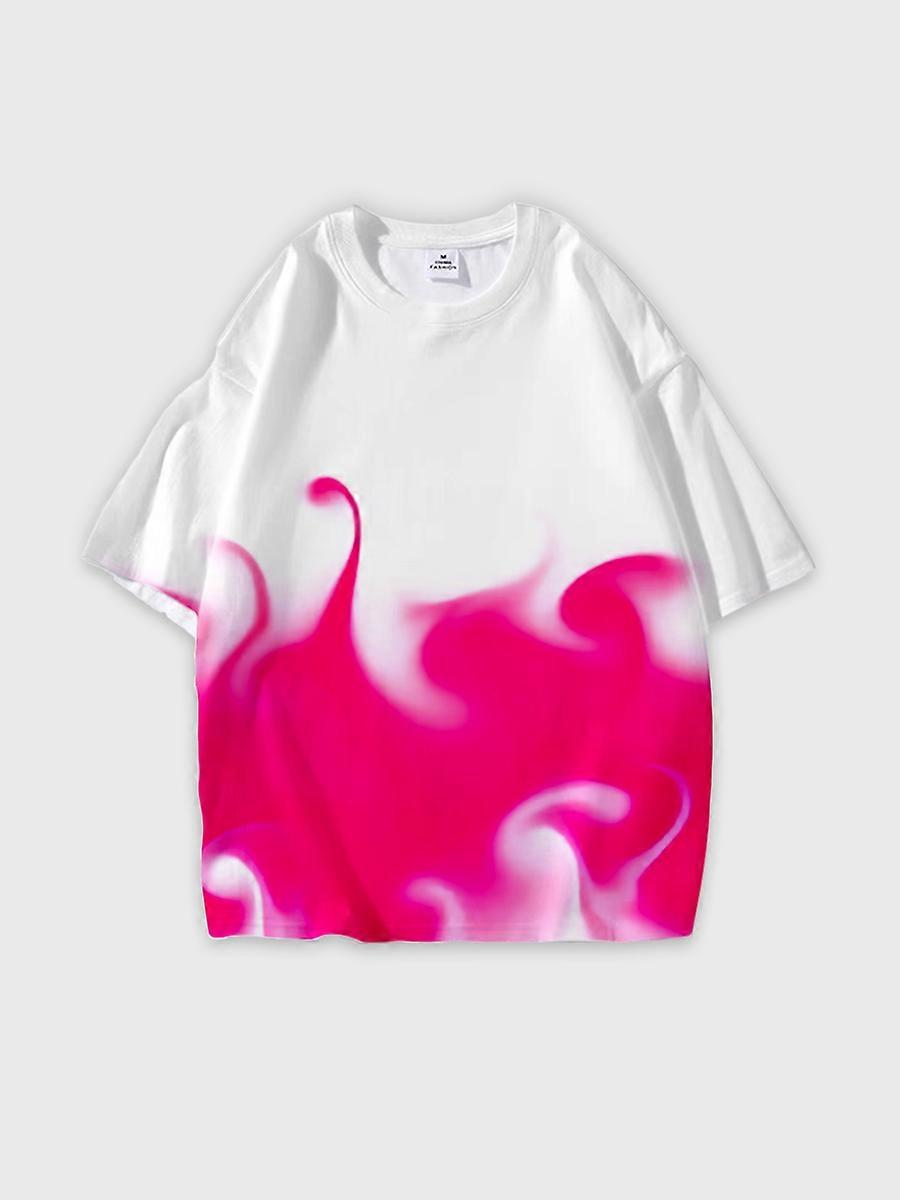 T-shirt round neck Pattern loose short sleeve B1847