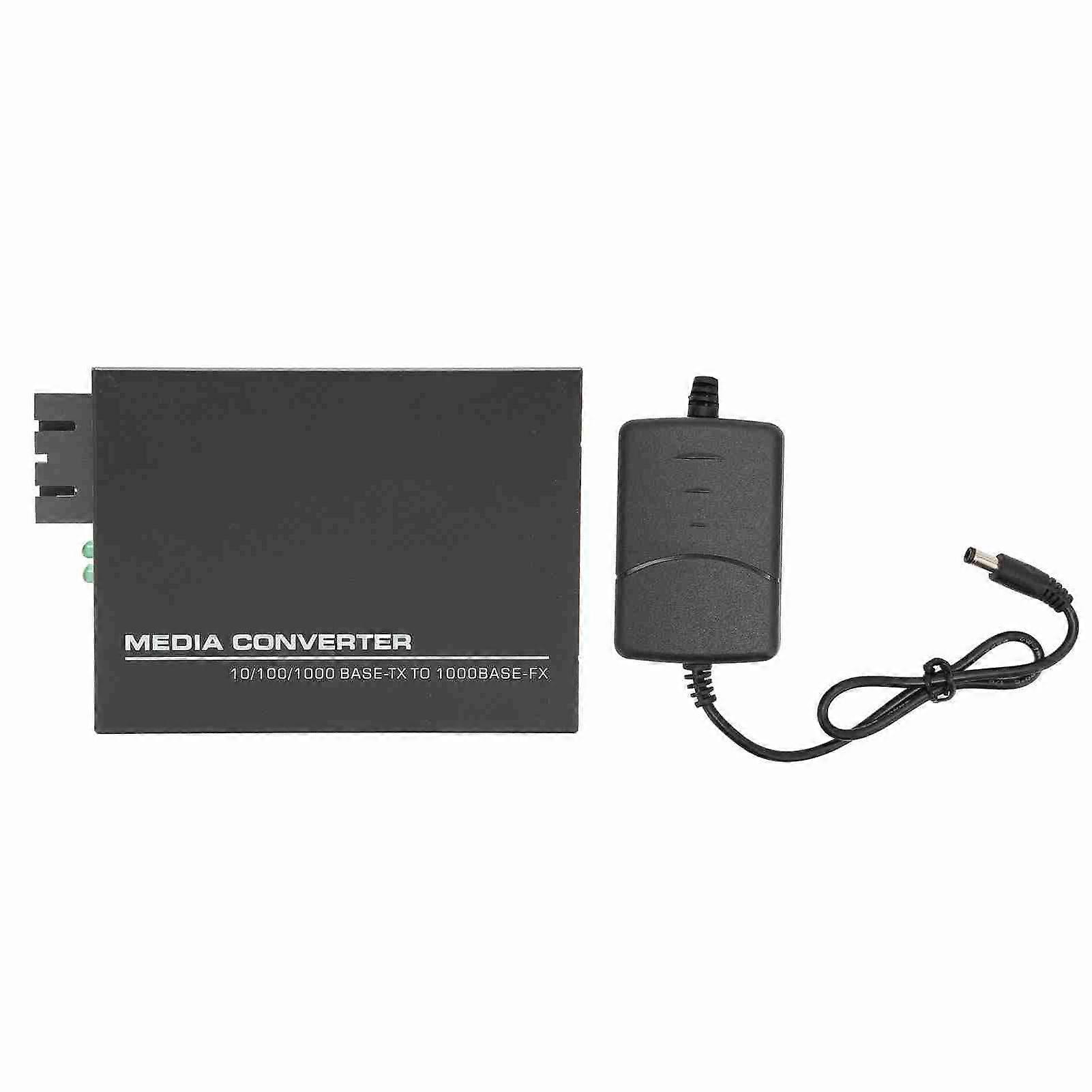 Gigabit Fast Ethernet Media Converter Dual SC 10/100/1000Base TX RJ45 UK Plug