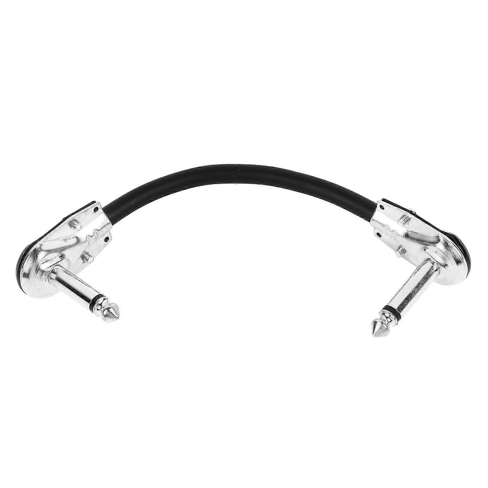Guitar Effect Cable PVC Anti Wind Noise Suppression Portable Guitar Pedal Cord Patch Cable Flat Head Silver 15cm / 5.9in