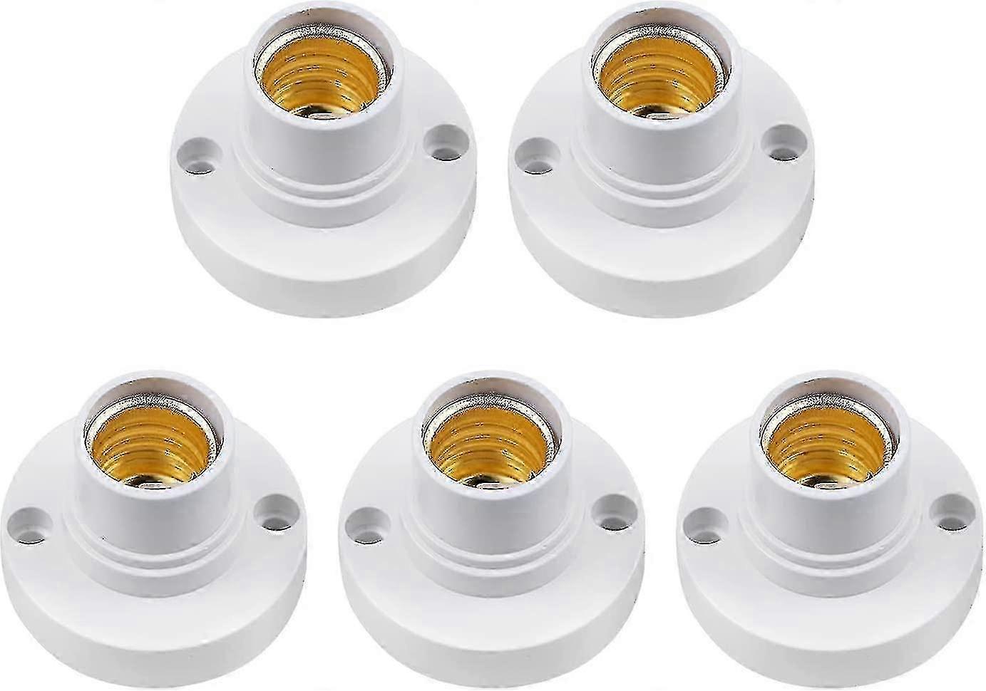 5 Packs E14 Lamp Holder, E14 Edison Screw Light Bulb Socket, Plastic Ceiling Light Fitting Ideal for Gift SZRH A-W
