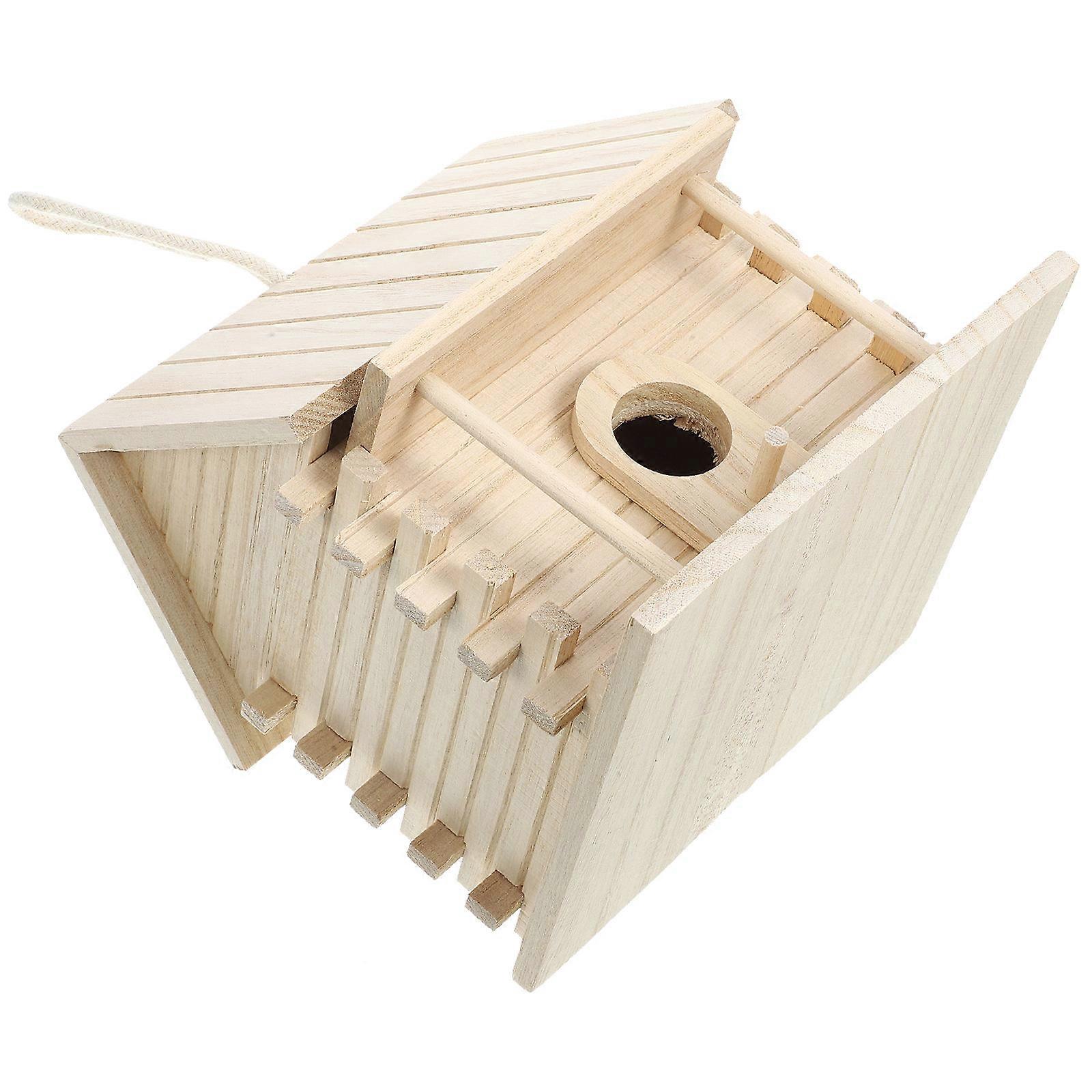 Wooden Bird Nesting Box – Safe & Warm Breeding Hideout for Finches, Sparrows, Lovebirds, and Parrots, Weather Resistant