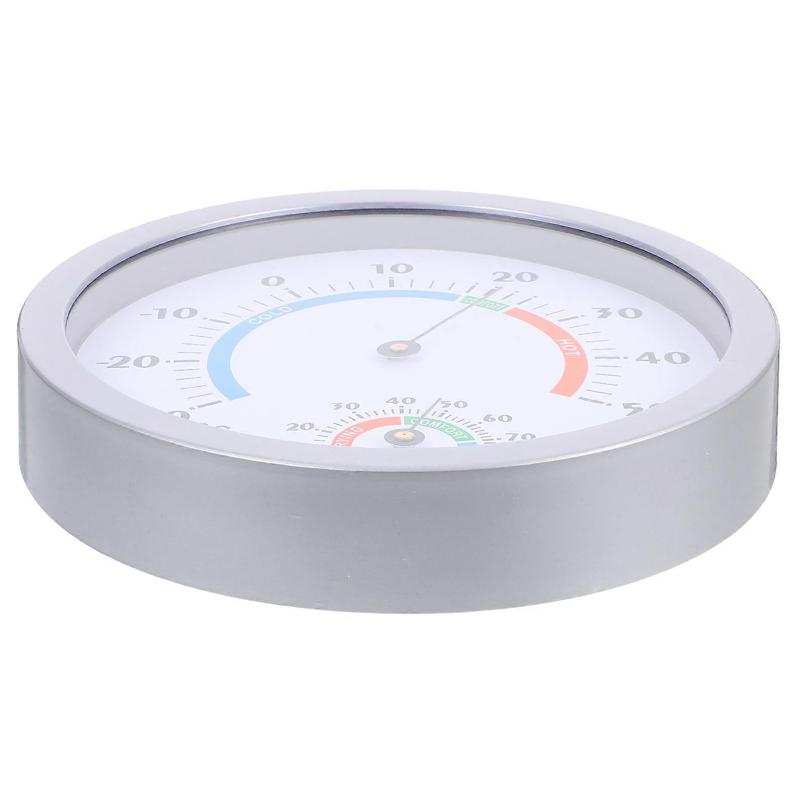 Indoor Hygrometer Thermometer Humidity Measurement for Office Space Dial Shape Classic Design Calculation 8×8×1.5in 1Pack