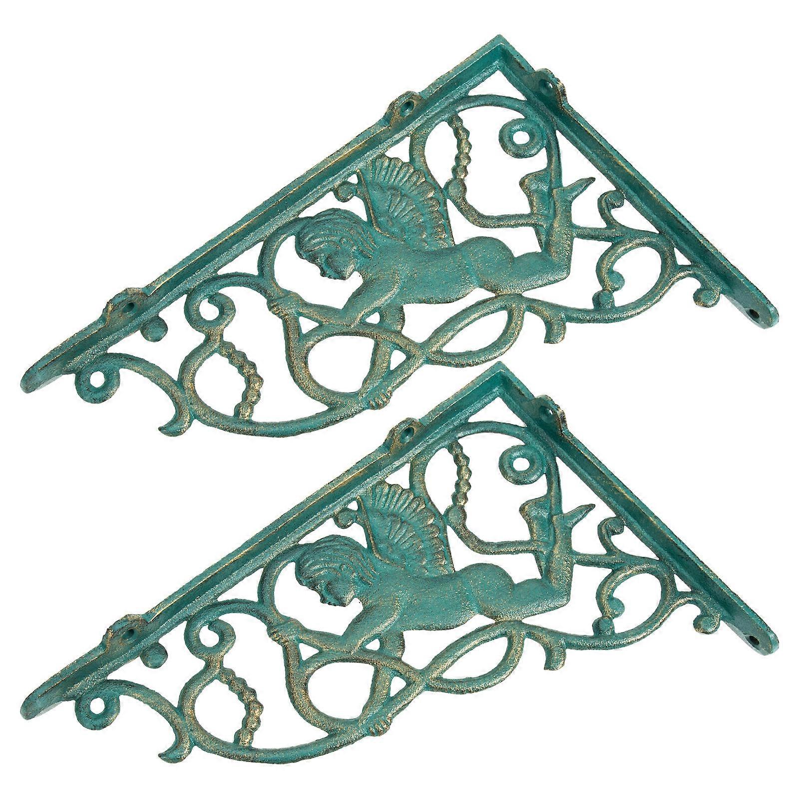 Support Brackets For Wall Shelf Holder In Green Color With Modern Design For Home Decor And Office Supplies 1 Pair