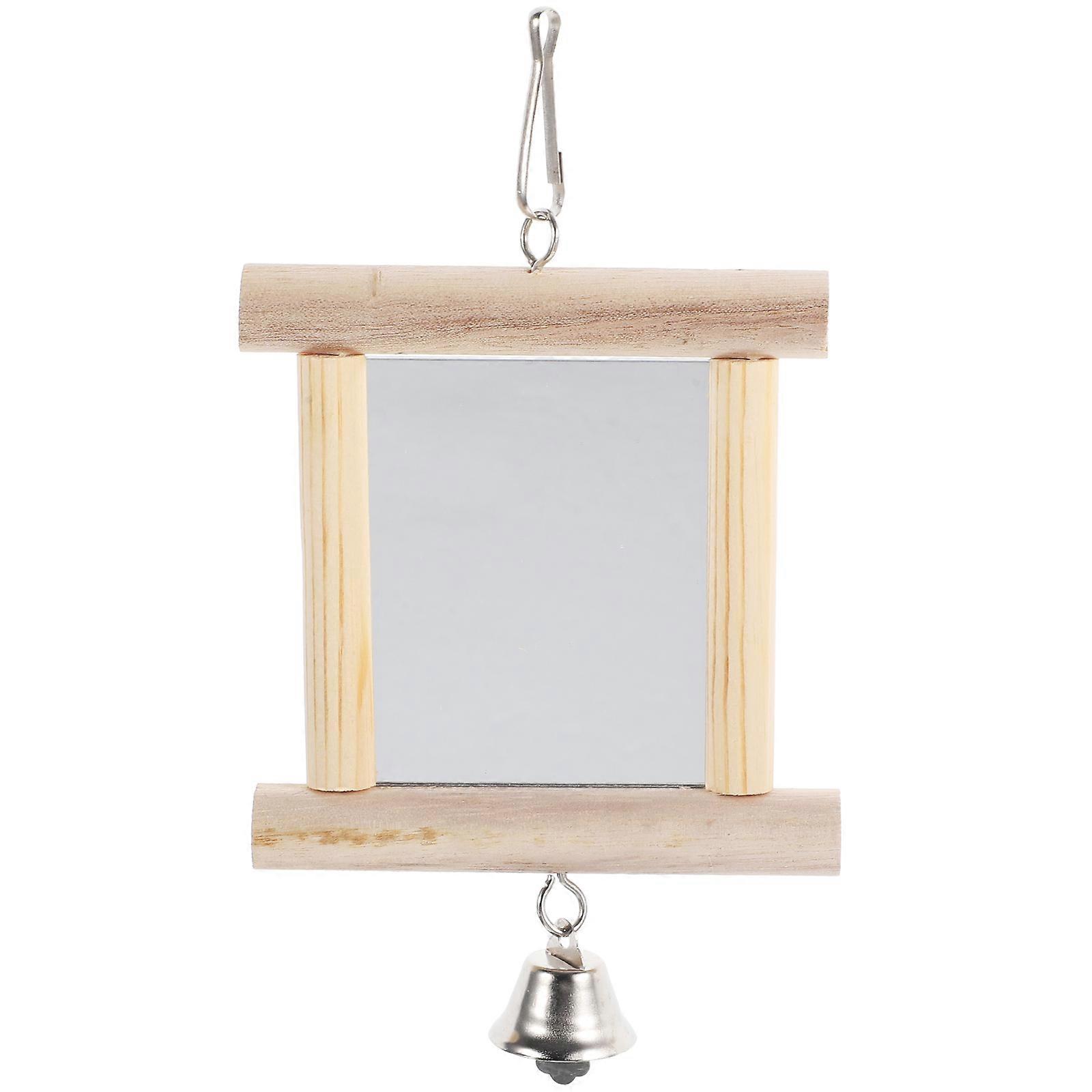 Bird Cage Mirror for Parrots and Cockatiels – Durable Hanging Toy with Bell for Safe Play, Entertainment and Relaxation