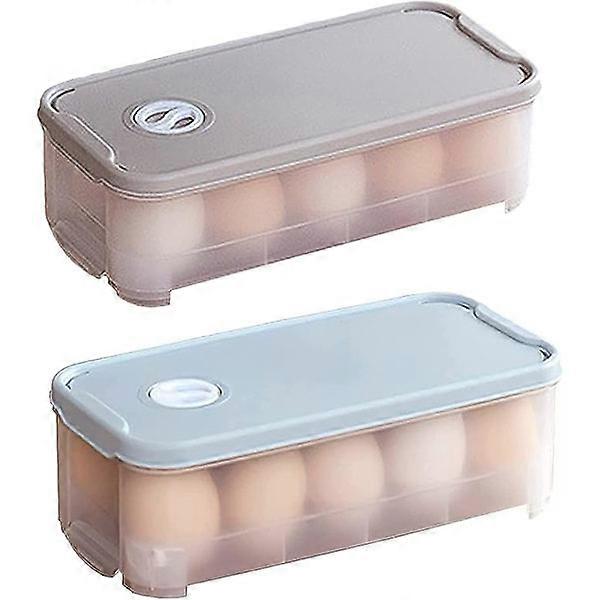 2pcs egg storage box with lid, refrigerator kitchen egg container