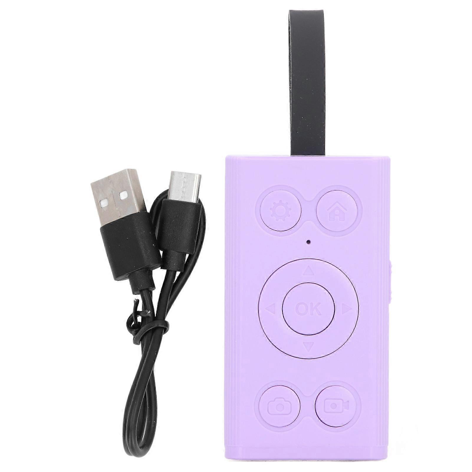 Bluetooth Remote Control 9 Key Camera Selfie Clicker Video Scrolling APP Book Page Turner for Phone Tablet Purple