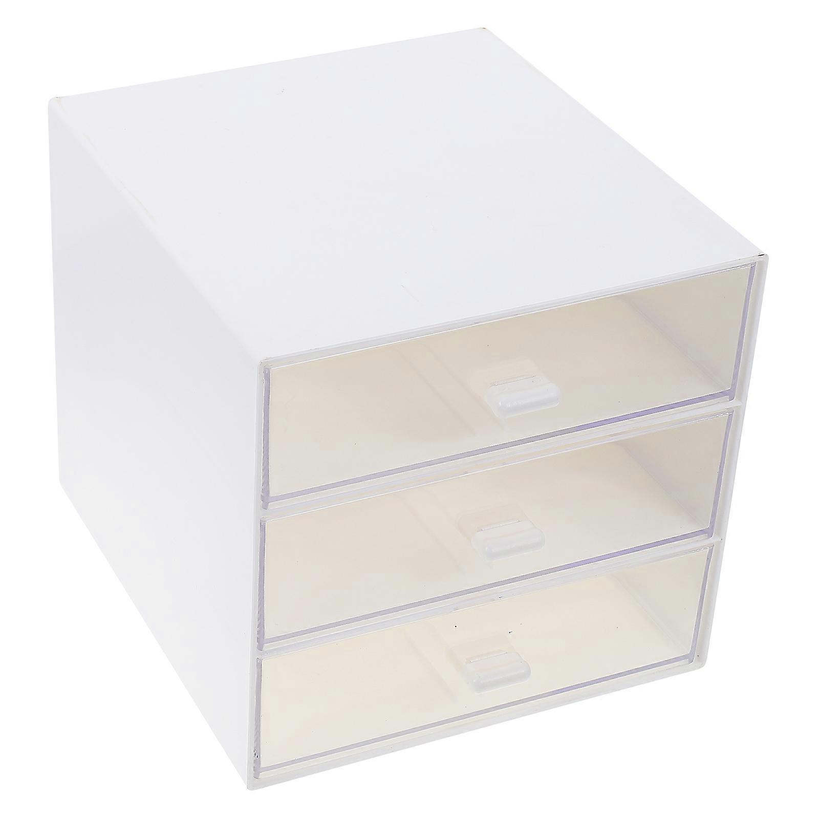 White ABS Storage Box for Household Drawer Style Multi-layer Organization Keeps Belongings Tidy 1 Pc
